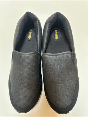 Men's Black Slip-On Work Loafers with Cushioned Insole